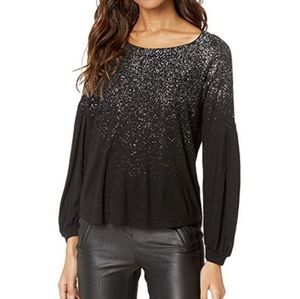 Splendid | Sparkle and Shine Long Sleeve Top Small Black